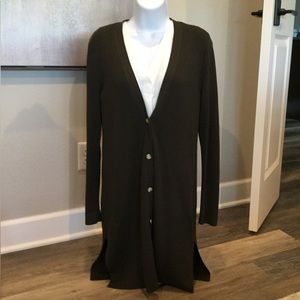 Loft Women’s Long Olive Green Cardigan Sz S